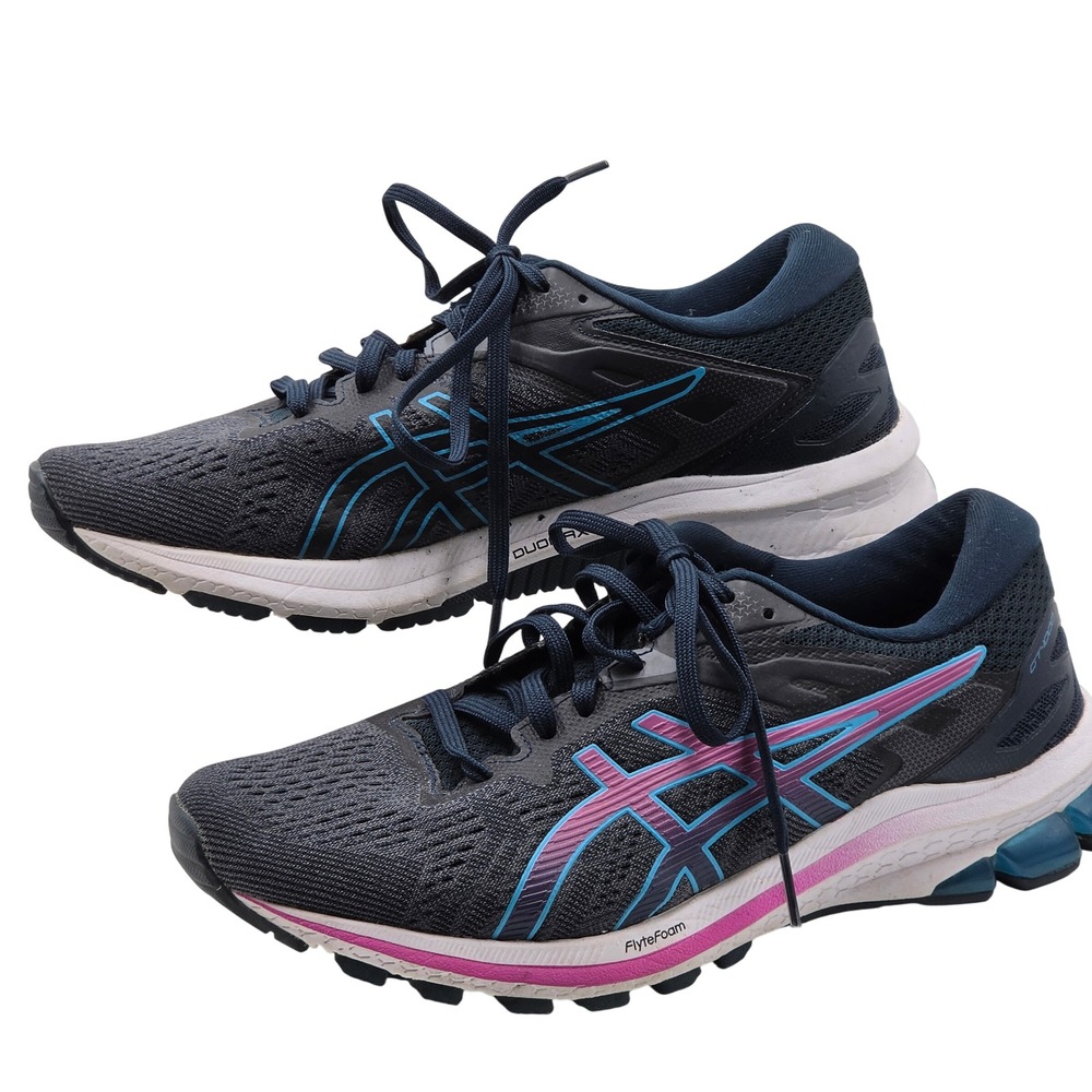 Asics GT-1000 10 Running Shoes Womens Size 8.5 Graphite Grey Pink 1012A878